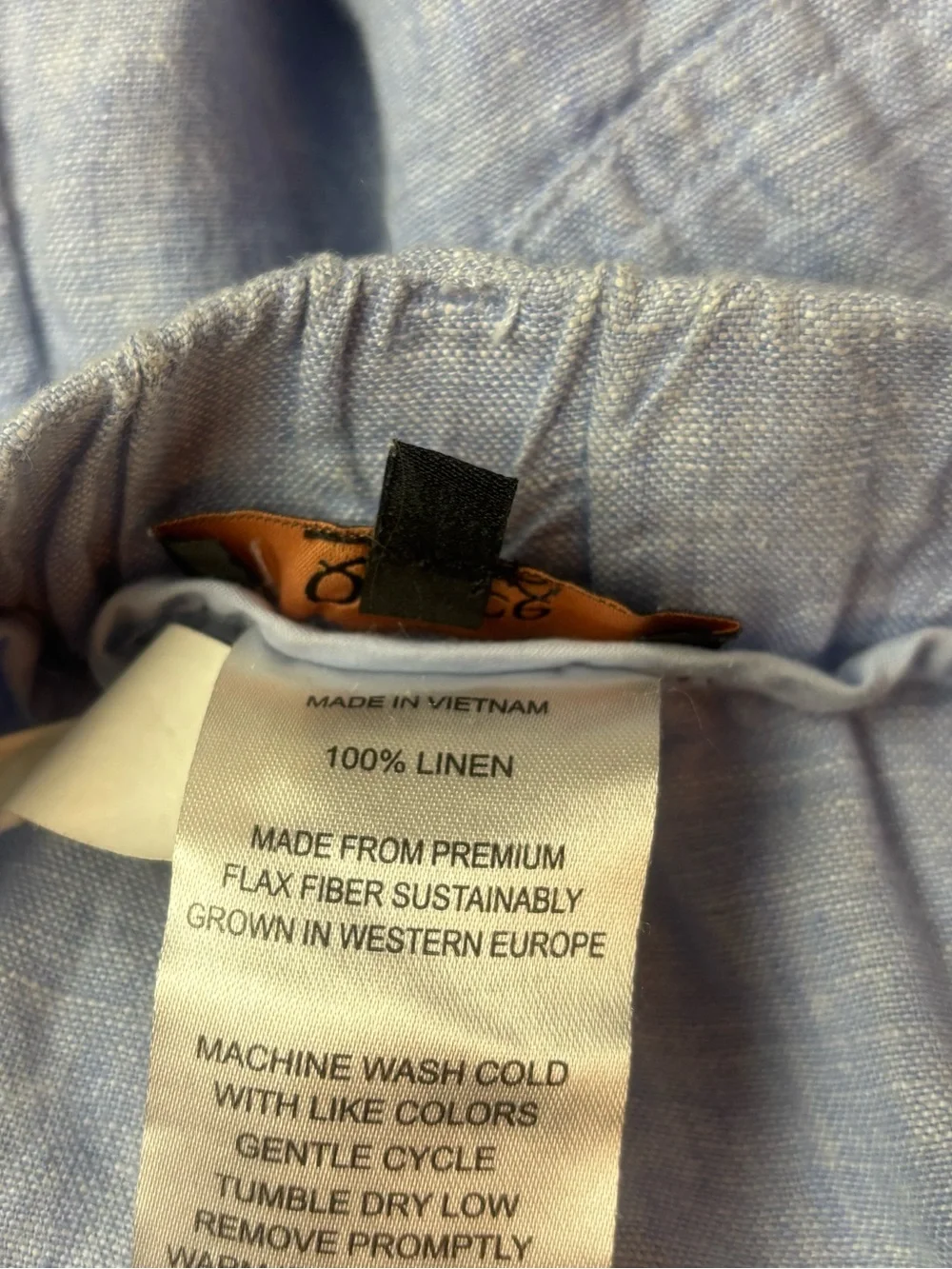 Quince European Linen Crop Pants French Blue  Women’s Small Pull On Pockets